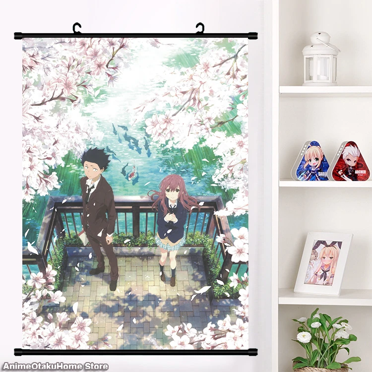 Cute Anime Koe No Katachi A Silent Voice Shoya Ishida Shoko Nishimiya Yuzuru Nishimiya Wall Scroll Mural Poster Otaku Home Decor Painting Calligraphy Aliexpress