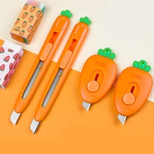 

1Pcs Kawaii Carrot Strawberry Art Cutter Utility Knife Student Art Supplies DIY Tools Creative Stationery School Supplies