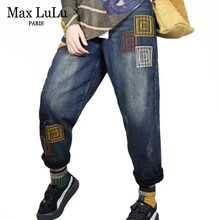 SOUL OF TIGER, модные корейские зимние женские джинсовые брюки в стиле панк, женские утолщенные синие эластичные джинсы, винтажные лоскутные шаровары