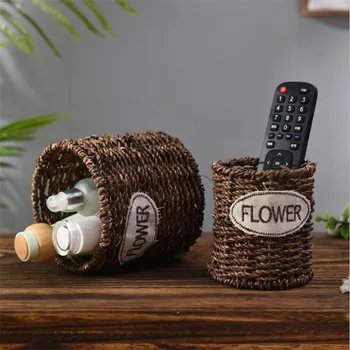 

Tableware Storage Box Hand Made Rattan Pencil Box Organizer Home Multi Function Space Saving Baskets