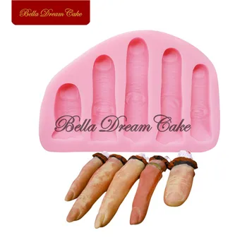 

Finger Silicone Mold Halloween Fondant Gumpaste Cake Molds Cake Decorating Tools DIY Handmade Clay Soap Resin Mould Bakeware