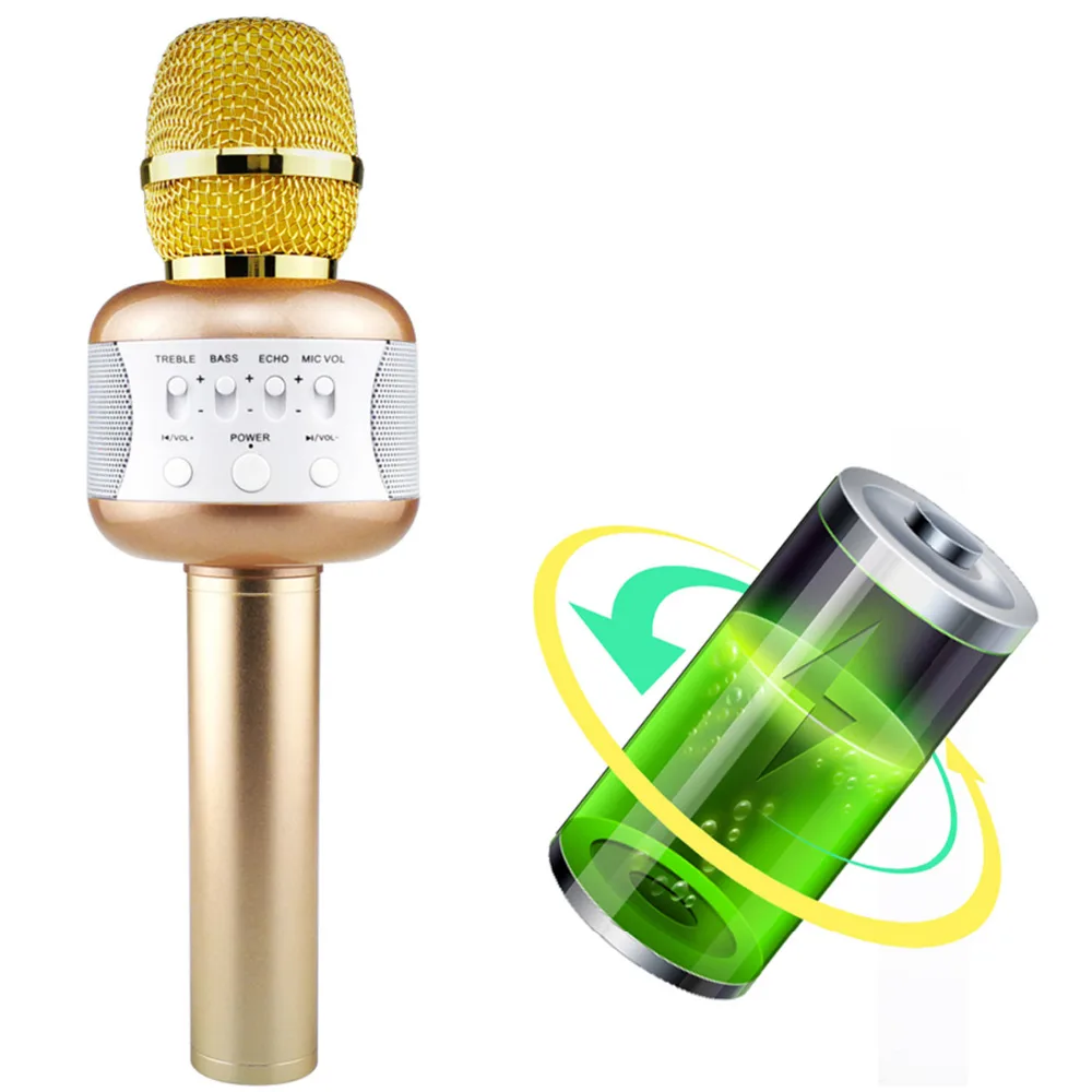 Bluetooth микрофон E106 портативный домашний KTV микрофон ручные беспроводные микрофоны планшеты микрофон с диско-подсветкой