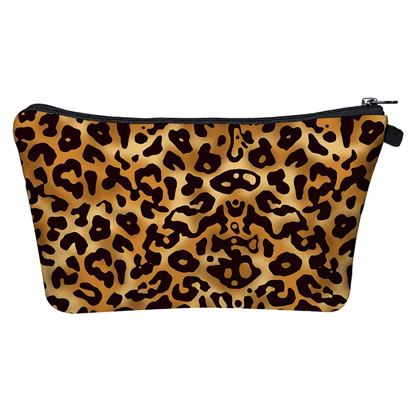 Леопардовая дизайнерская женская косметичка с 3D принтом, вместительная косметичка на молнии, косметичка, женские сумки, портативный Органайзер - Цвет: A