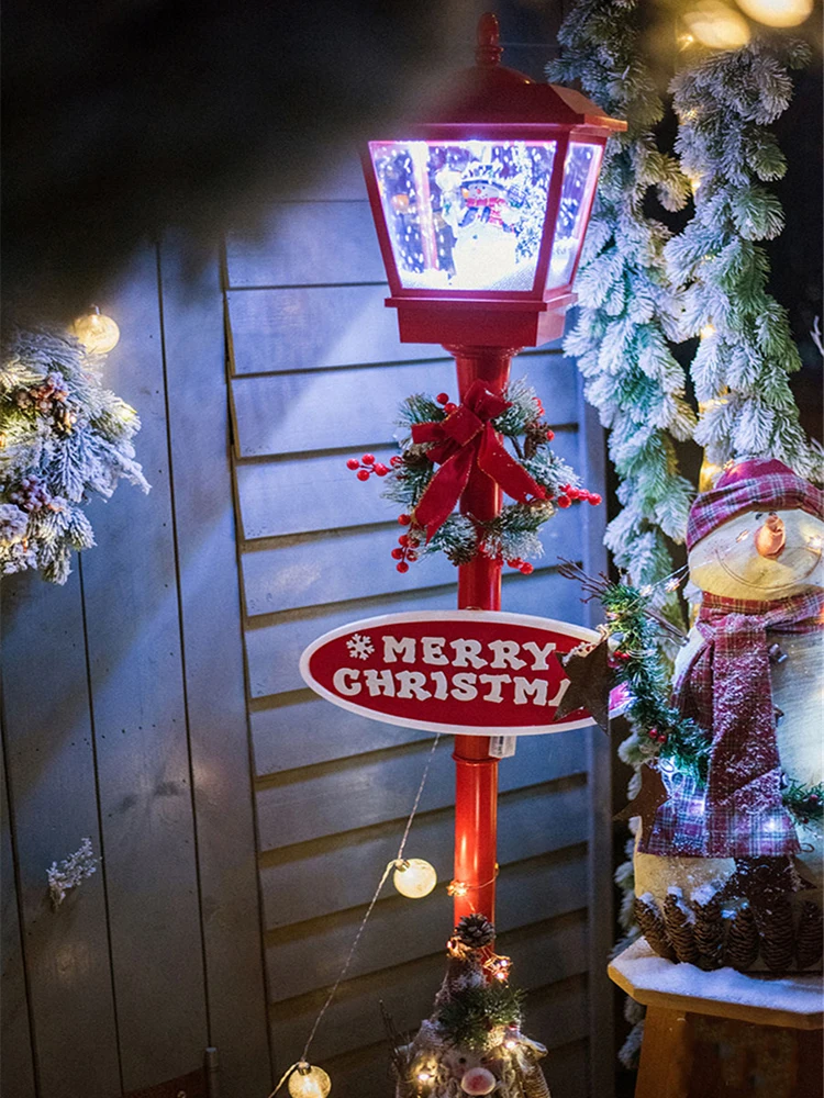 Lampe de neige en métal, décoration de noël, paysage extérieur, grand fer Art, Street Light