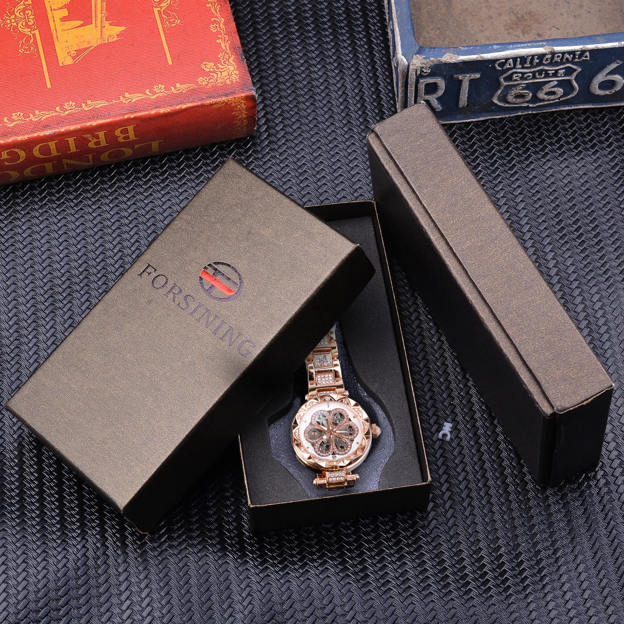 Forsining Fashion Women Watch Top Brand Diamond Female Wristwatch Automatic Machanical Watches Waterproof Luminous Hands Clock