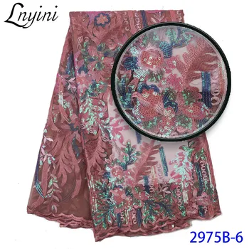 

Embroidery Sequence Fabrics Wholesale French Tulle Mesh Lace Sequins Lace Fabrics Nigerian Net Lace for Wedding Dresses L2975B