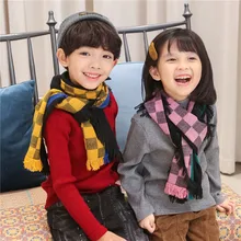 Имитация кашемировый плащ-шарф для мальчиков и девочек, шаль, детский слюнявчик, Детские теплые зимние осенние шарфы, одежда, аксессуары