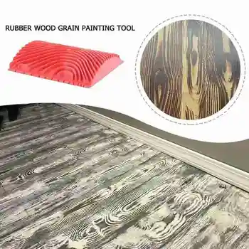 

New Rubber Simulation Wood Grain Pulling Diatom Mud Scratch Roller Print Art Embossing Imitation Wood Grain Tool