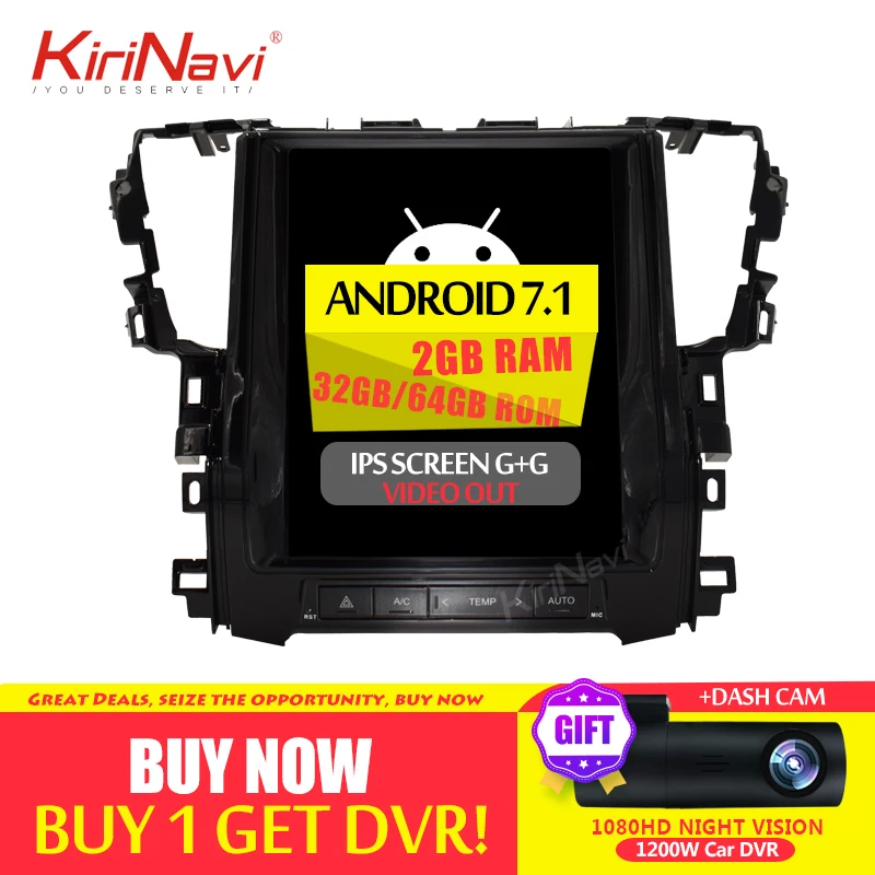 KiriNavi 2 г оперативная память 12," HD Touch дисплей Android 6,0 для TOYOTA Alphard автомобиля радио MP5 аудио gps навигации мультимедийные плееры