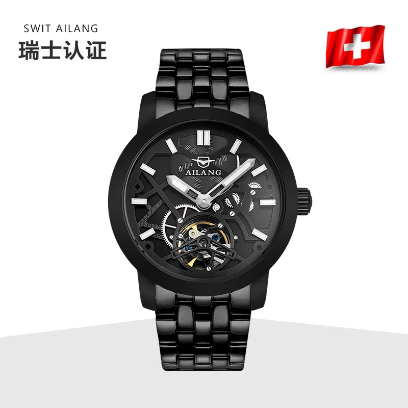 AILANG luxury skeleton mechanical watch automatic brand business simple men's watch luminous waterproof high quality watch 