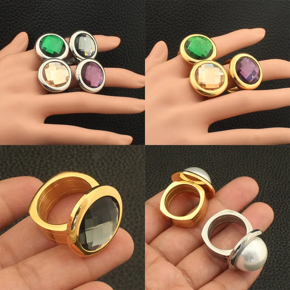 Bijuterii Joyas,, новейшие модные ювелирные изделия, нержавеющая сталь, имитация жемчуга, кольца для женщин, золото, серебро, цвет RBJZABBH