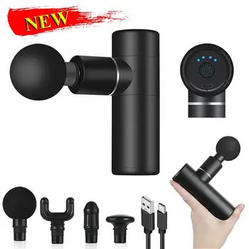 

Mini Electric Massage Gun Deep Muscle Fascial Body Massager Gun Tissue Percussion Small Fitness Equipment Acid Relief Pain Relax