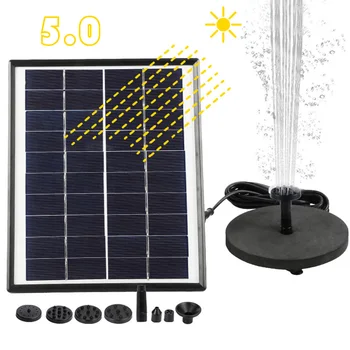 

Solar Panel Water Fountain Outdoor Patio Pond Swimming Pool Solar Powered Water Sprinkler with 6 Nozzles Floating Fountain