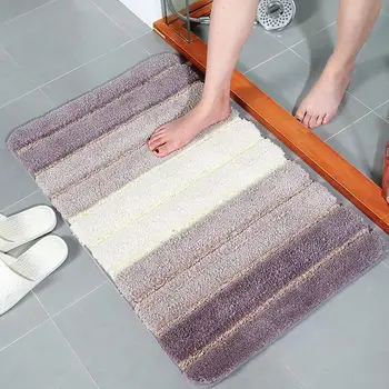 

Stripe Soft Skid Resistant Fluffy Bathroom Mat Carpet Floor Mat Kitchen Bedroom Sofa Home Dining Room