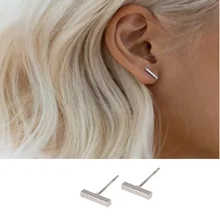 Новые модные серьги-гвоздики из нержавеющей стали, минималистичные женские ювелирные изделия, аксессуары для женщин, простые серьги из металлического сплава