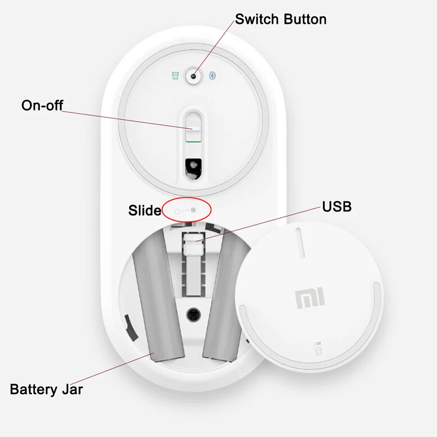 Оригинальная Xiaomi mi беспроводная мышь портативные игровые мыши Alu nium Сплав ABS