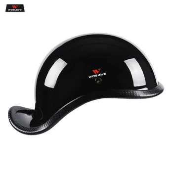 

WOSAWE ABS shell Half Face Vintage Motorcycle Helmet Retro German Kask Cafe Racer Scooter Cruiser Chopper Matte Black EPS lining
