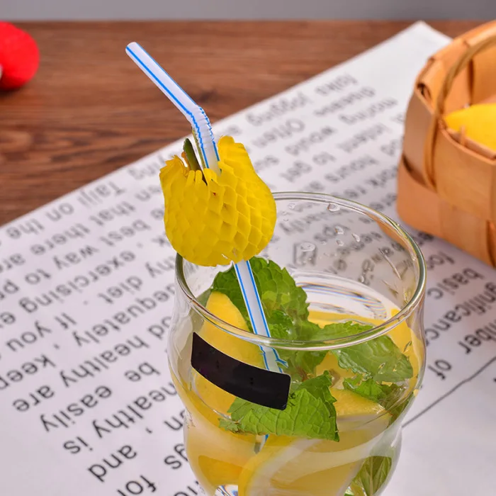 50 шт одноразовые соломинки 3D бумажные фрукты Декор питьевой соломинки для коктейлей Кофе Чай DTT88