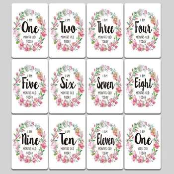 

Baby Milestone Photo Cards Age Markers & Unique Firsts Baby Shower Gift Set P31B