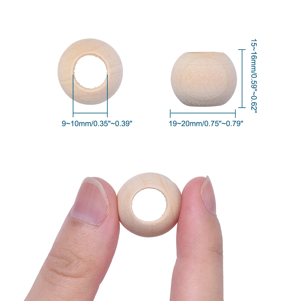 Wood Beads 10-25mm Unfinished For Jewelry Making DIY
