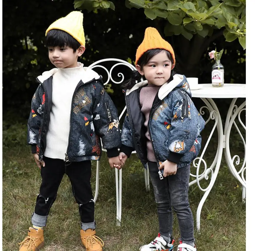 Пуховик для мальчиков и девочек утепленная куртка для мальчиков и девочек осенне-зимняя куртка для малышей модный стиль