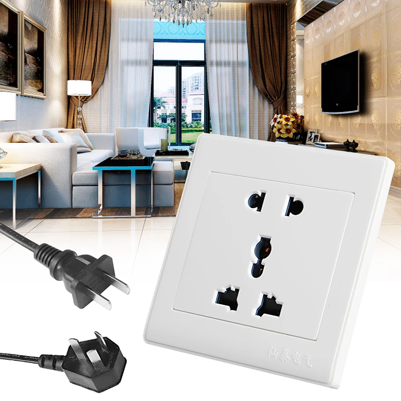 

Universial 5 Hole Electric AC Power Outlet Panel Plate Wall Charger Dock Socket