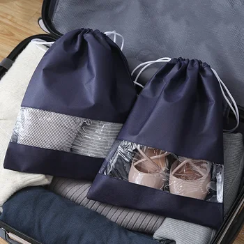 

5pcs Travel Shoe Storage Bag Drawstring Shoe Bag Waterproof Dustproof Portable Large Capacity Shoe Pouch UD88