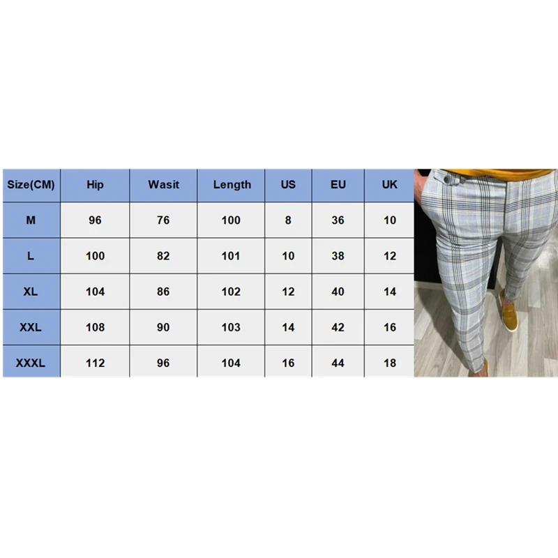 HIRIGIN мужские клетчатые брюки формальные смарт-офисные брюки деловые брюки мужские клетчатые брюки длиной до лодыжки