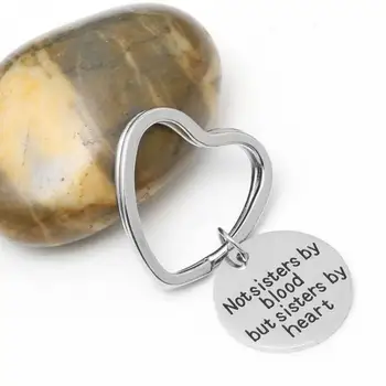 

Not Sister By Blood But Sisters By Heart Sister Key Ring Titanium Steel Keychain Heart Key Ring With