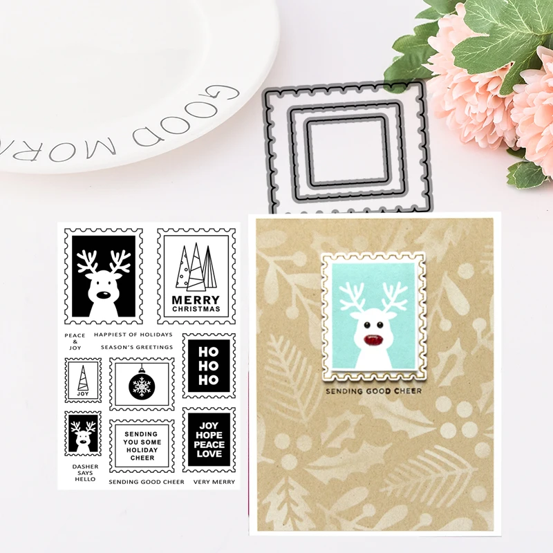 

CH Christmas Deer Stamps and Cutting Dies Metal Cutting Dies and stamps DIY Scrapbooking Card Stencil Paper Craft Handmade