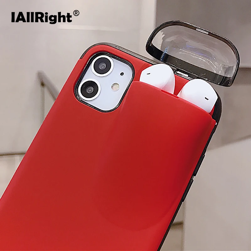 SUEF чехол для телефона с Bluetooth ушками iPhone AirPods 2 в 1 11 Pro Max X XS XR 6 7 8 чехлы телефонов