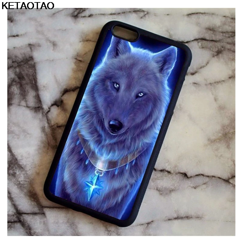 Синий Чехол KETAOTAO Wolf Wild Predator Snow Nature для samsung galaxy S4 S5 S6 S7 S8 S9 S10 edge Note из мягкого ТПУ резины и силикона - Цвет: Синий