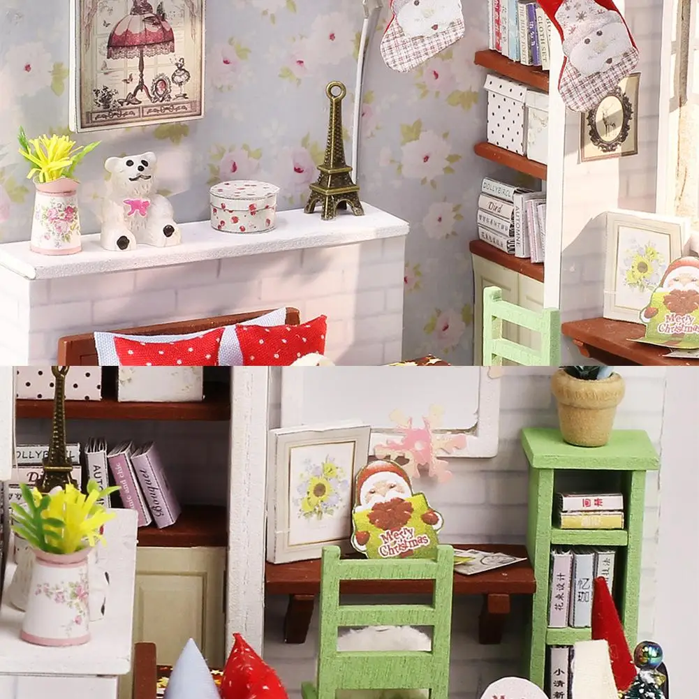 DIY кукла Собранный дом игрушка мебель набор Рождественский подарок на день рождения рождественские украшения для дома детские развивающие игрушки