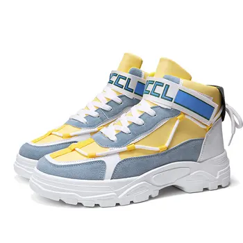 

Hot Selling High Top Board Shoes Men's Korean Fashion Autumn New Style Pop Small White Shoes Fashion Casual Men's Sneakers