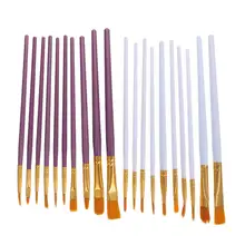 20 pçs pincéis de pintura a óleo em aquarela diy pincéis de artesanato pincéis de pintura de arte (cores sortidas)