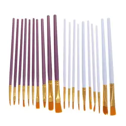 20Pcs Watercolor Oil Painting Brushes DIY Craft Brushes Art Painting Brushes (Assorted Color)