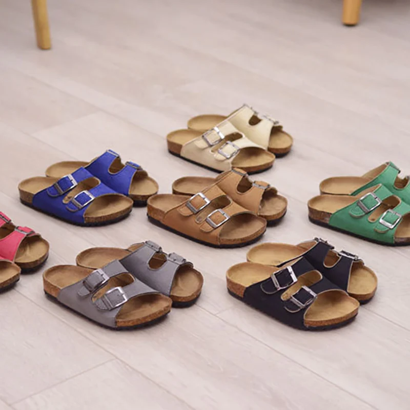 ULKNN Children Cork Slippers Fashion Summer Sandals Kids Shoes Slip On Child Boys Girls Sandals