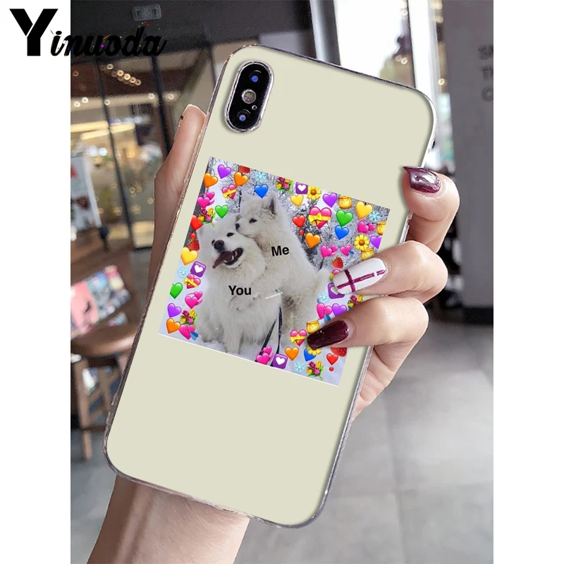 A14 Yinuoda очень милый кот собака мультфильм розовый в форме сердца YOU& ME мягкий чехол для телефона iPhone 8 7 6S Plus 5 5S SE XR X XS MAX 10 - Цвет: A14