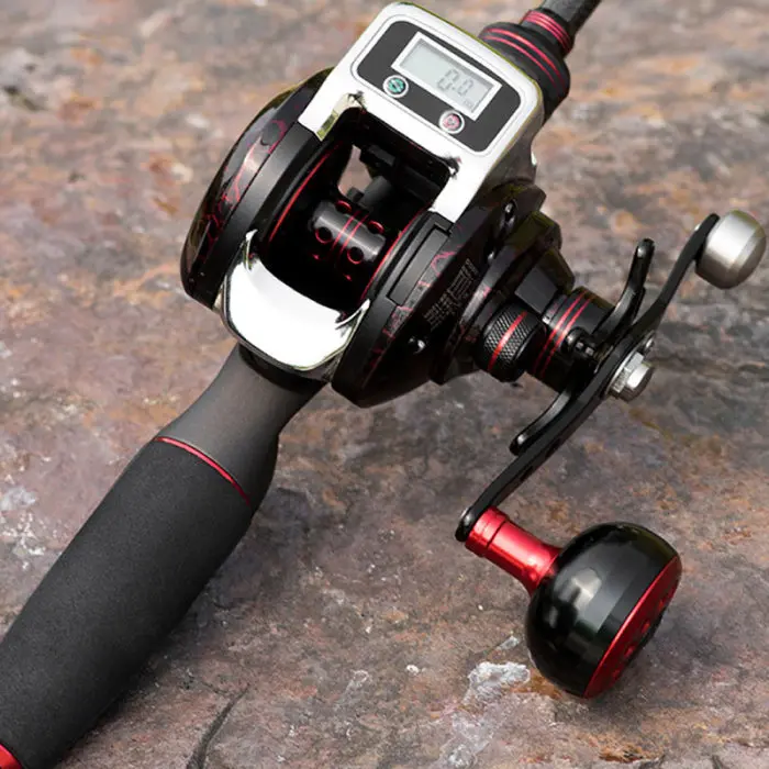 Carretel de Pesca Rotação Roda Peixe Display Digital Metal Suave Rolamento Acessórios Peças Edf88 26 Rotação carretel de pesca roda peixe display