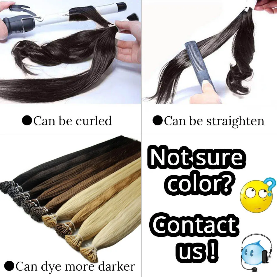 MRSHAIR Pre Bonded Hair Extensions I Tip 1g/pc 16" 20" 24" Straight Keratin Human Hair On Capsule Real Hair Extensions 50pcs
