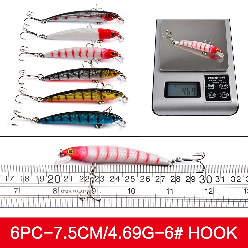 Minnow Crankbaits Tackle Fishing Lure Kit Baubles Hard Bait Artificial Spoonbait Set Of Wobblers For Pike Trolling Carp Mixed - Image 6