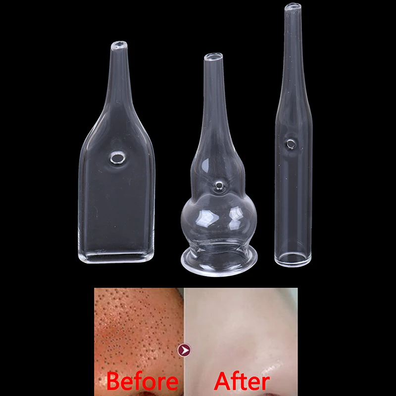 3Style Glass Pipes for Blackhead Removal Face Pore Cleanser Beauty Machine Vacuum Facial Care Accessories
