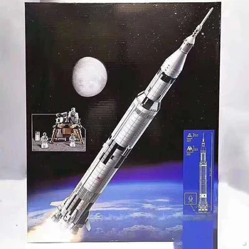 

New Ideas Series The Apollo Saturn V Model Building Blocks Set Compatible 21309 37003 Classic Education Toys For Children