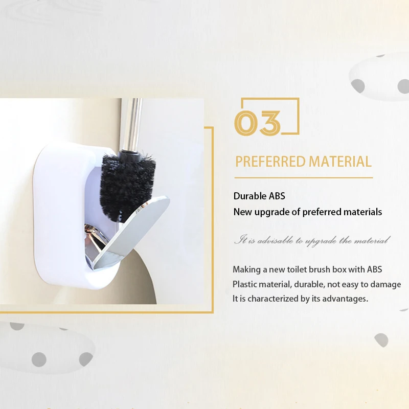 For Household Hotels Supplies Stylish Adhesive Brush Set Removable Wall-Mounted Toilet Brush Set