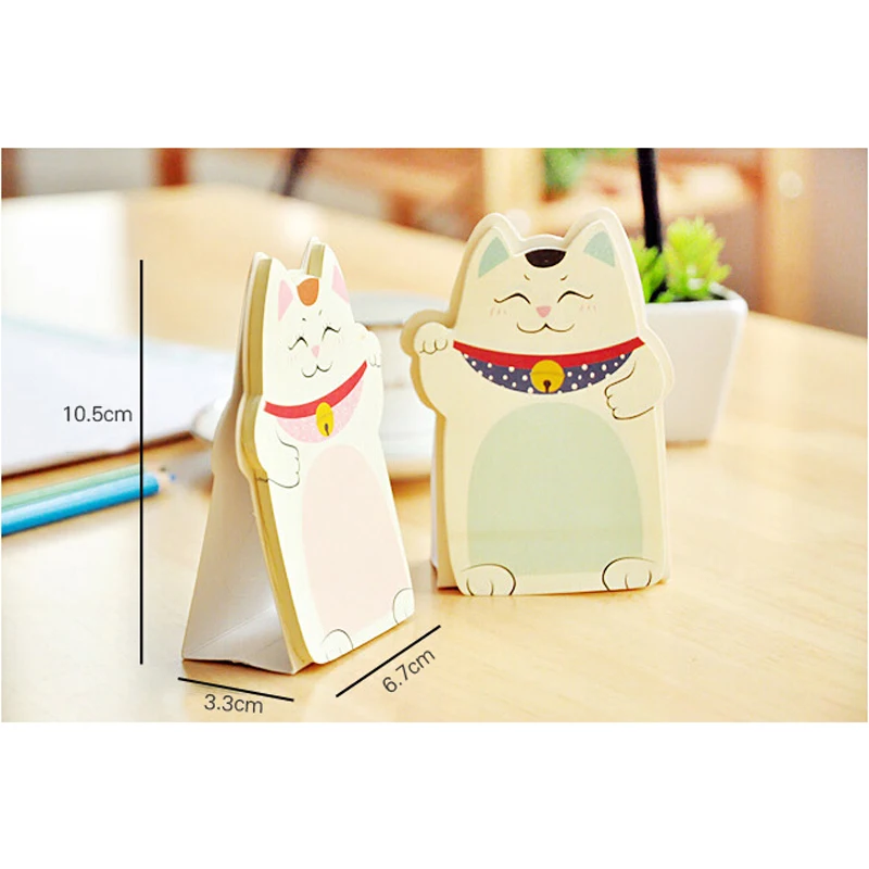 Симпатичные Kawaii счастливая кошка стоячие блокноты для записей бумажные стики