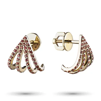 

Yellow gold pouches with Garnet