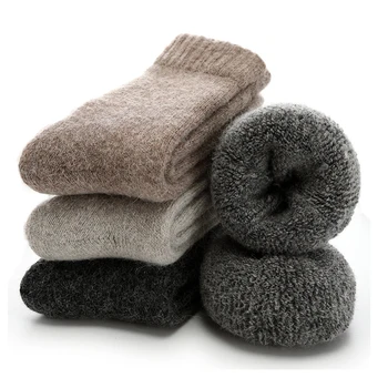 

Super Thicker Solid Socks Merino Wool Rabbit Socks Against Cold Snow Russia Winter Warm elderly Old Men Male Socks Gift Parents