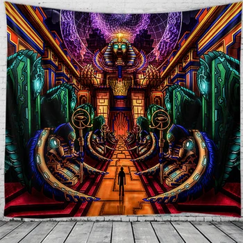 

The gaze of the Egyptian pharaoh Indian Mandala Tapestry Wall Hanging Boho decor macrame hippie Witchcraft Tapestry