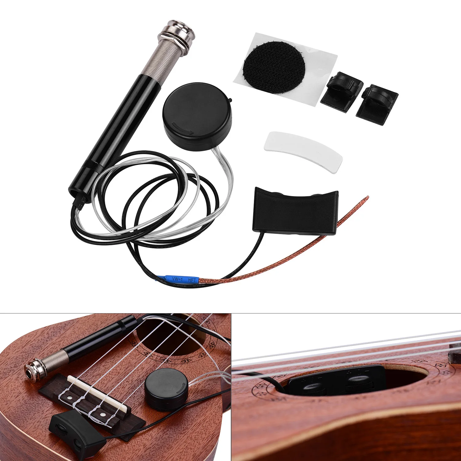 Endpin Jack Style Pick up Ukelele Uke пьезо система захвата с звуком отверстием Регулировка