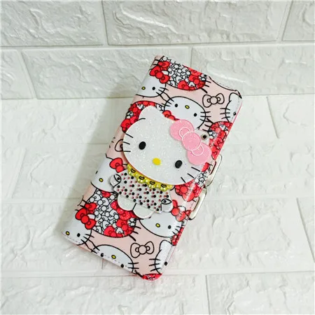 Кофе Модный женский короткий кошелек с рисунком HELLO KITTY, милый персональный Детский кошелек, цветная женская кожаная сумка высокого качества - Цвет: Кофе